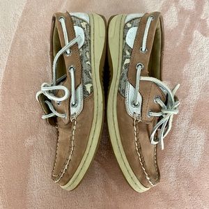[Sperry] Brown with Silver Sequin Sperrys